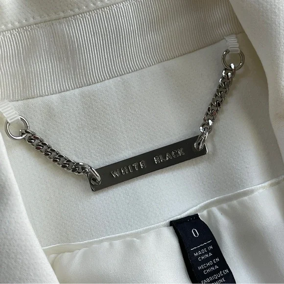 White House Black Market Ivory White Double Breasted Blazer Suit Jacket Size 0 - Picture 10 of 17